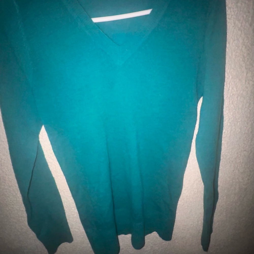 Men's Teal V-Neck Sweater
